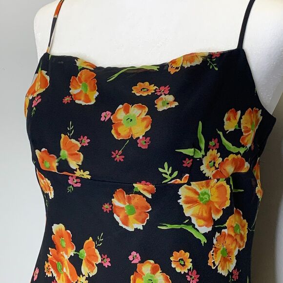 VTG Womens Floral Milk Maid Bustline Dress‎ Fairycore Fairygoth Sheer Y2K Medium - Picture 2 of 11